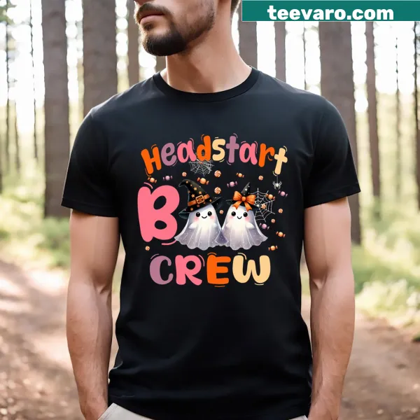 Cute Halloween-themed T-shirt for kids with 'Boo Crew' graphic