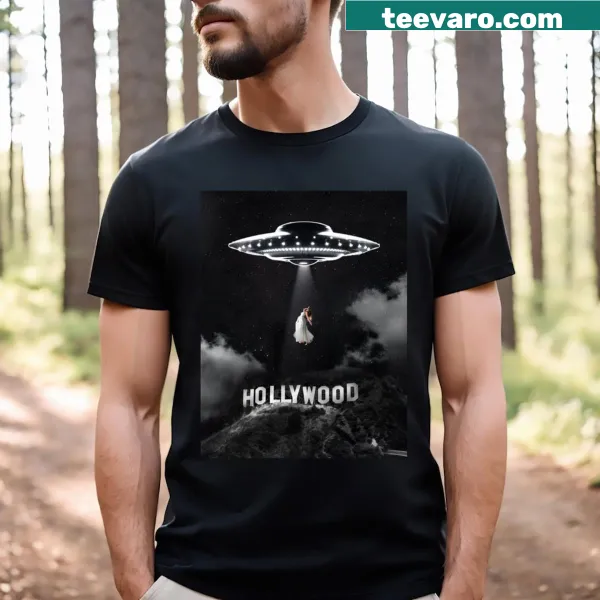 Graphic T-shirt blending sci-fi and musical themes