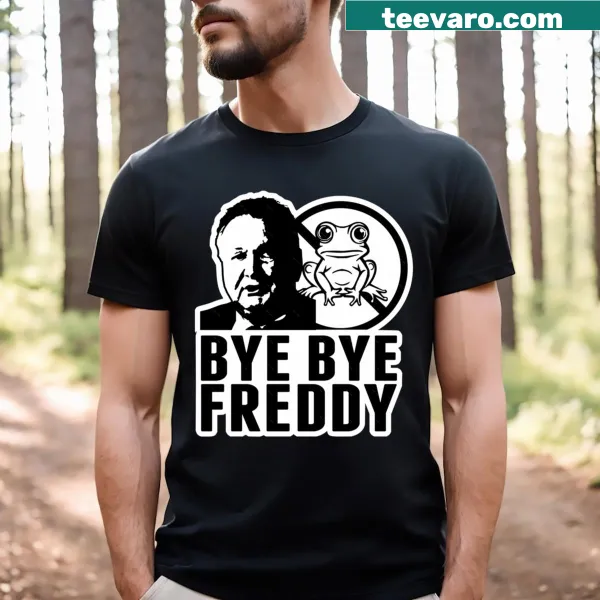 T-shirt with text 'Bye Bye Freddy The Frog' referencing NZ politics.