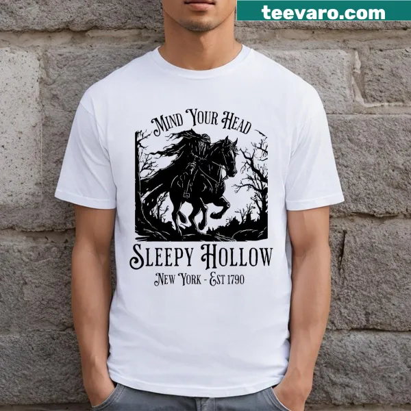 Vintage Headless Horseman graphic on Halloween T-shirt