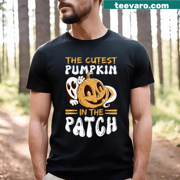 Cute Halloween T-shirt featuring a pumpkin design