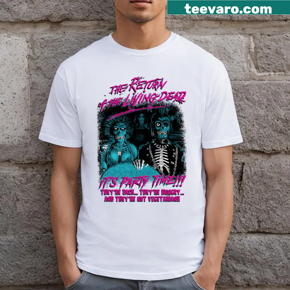 Vintage-style t-shirt inspired by The Return of the Living Dead — on a men's t-shirt