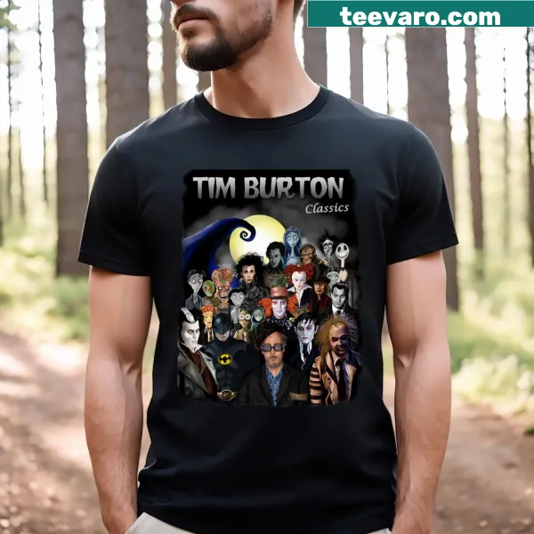 T-shirt inspired by Tim Burton's imaginative film style and characters