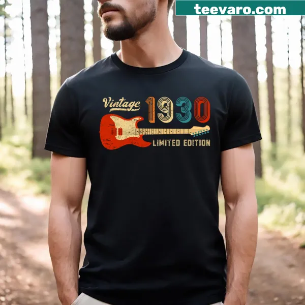Vintage guitar T-shirt celebrating 1930s music culture