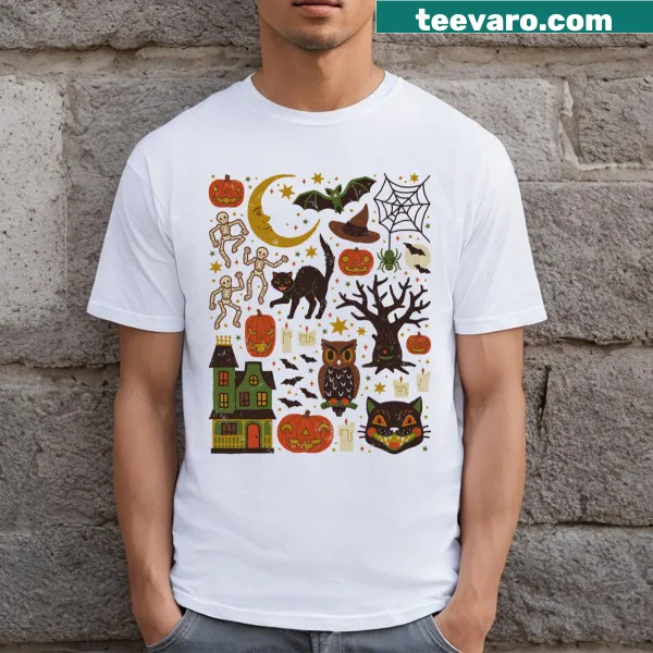 Vintage Halloween graphic on T-shirt