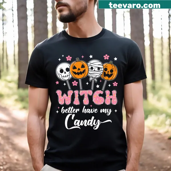 Funny Halloween costume t-shirt with 'Witch' text