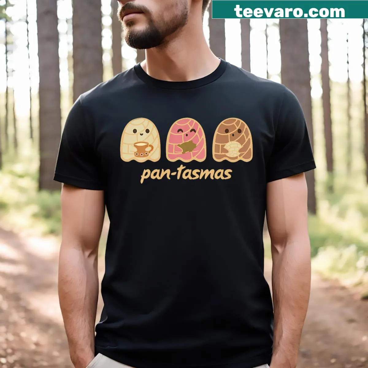 Cute ghost graphic on a fall T-shirt for girls — on a men's t-shirt