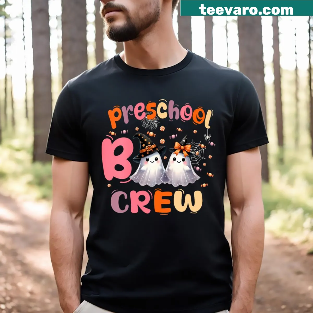 Boo Crew Halloween shirt for preschool kids — on a men's t-shirt