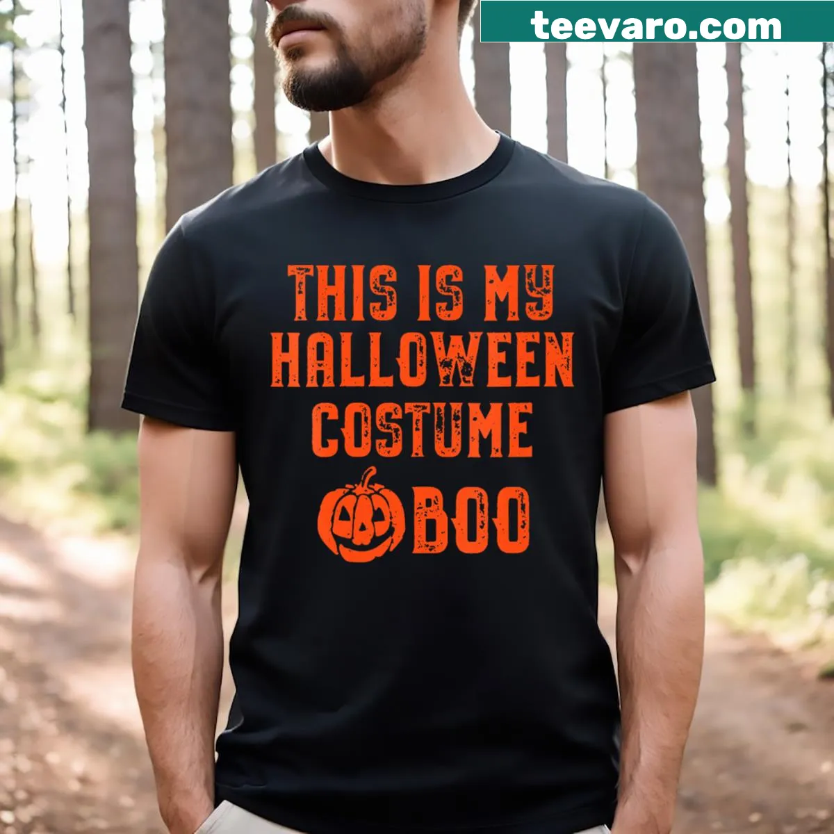 Funny Halloween costume graphic t-shirt — on a men's t-shirt