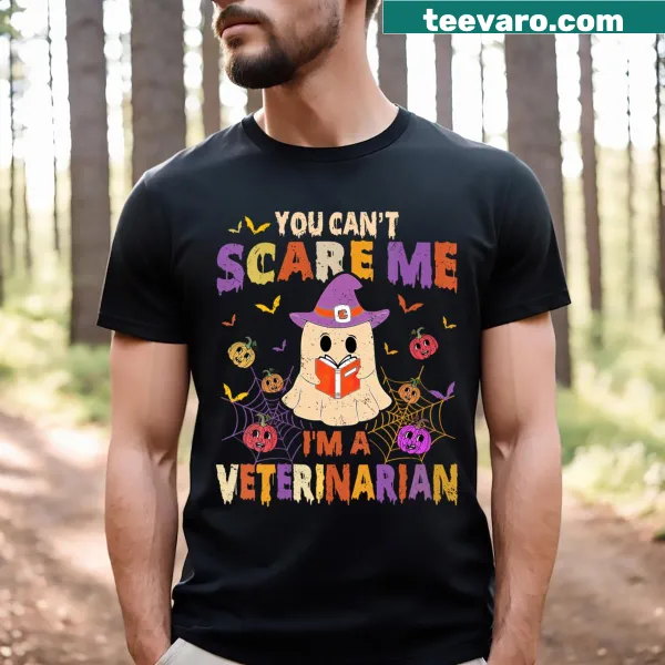 Veterinarian-themed Halloween V-neck T-shirt with funny text