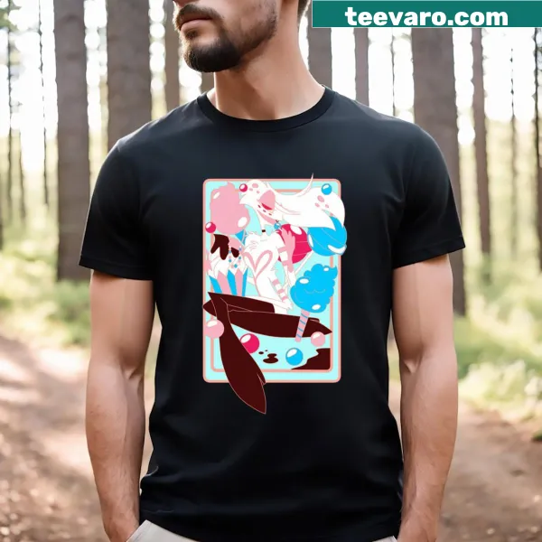 Striking illustration of Angel Dust from Hazbin Hotel on a t-shirt for fans
