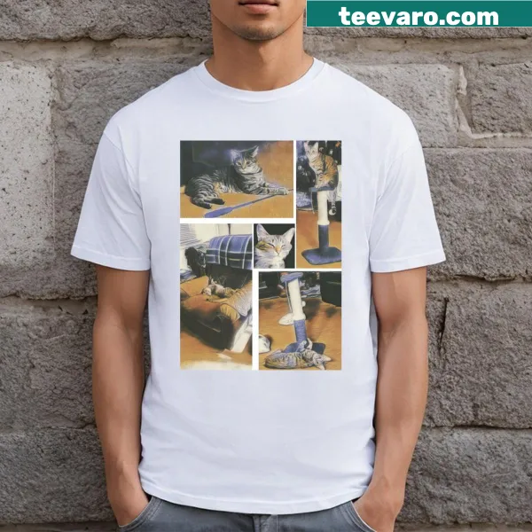 Simple T-shirt with a cute cat graphic