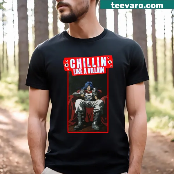 Anime-style T-shirt with the phrase 'Chillin Like A Villain'