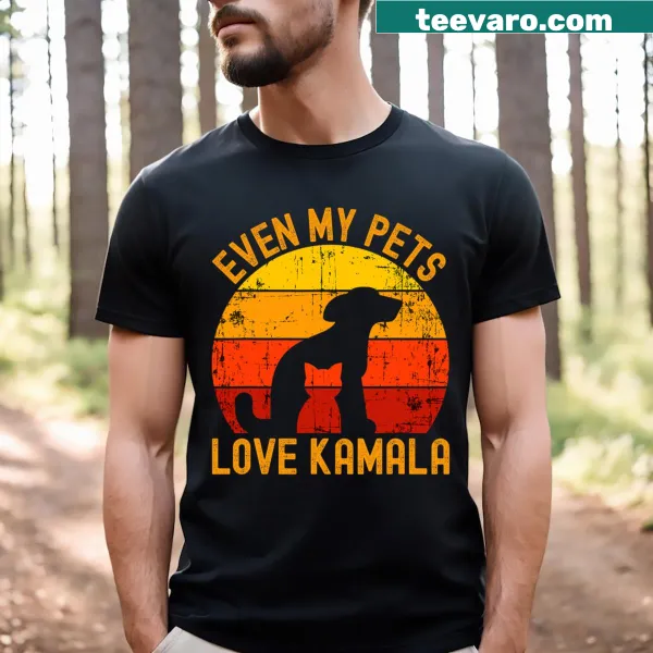 T-shirt featuring humorous text supporting Kamala Harris 2024