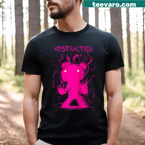 Illustration of Gloomy Bear in a shadow abstraction style on a raglan tee