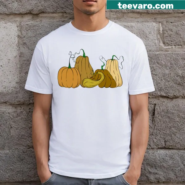 Charming pumpkin illustration on a Halloween-themed t-shirt
