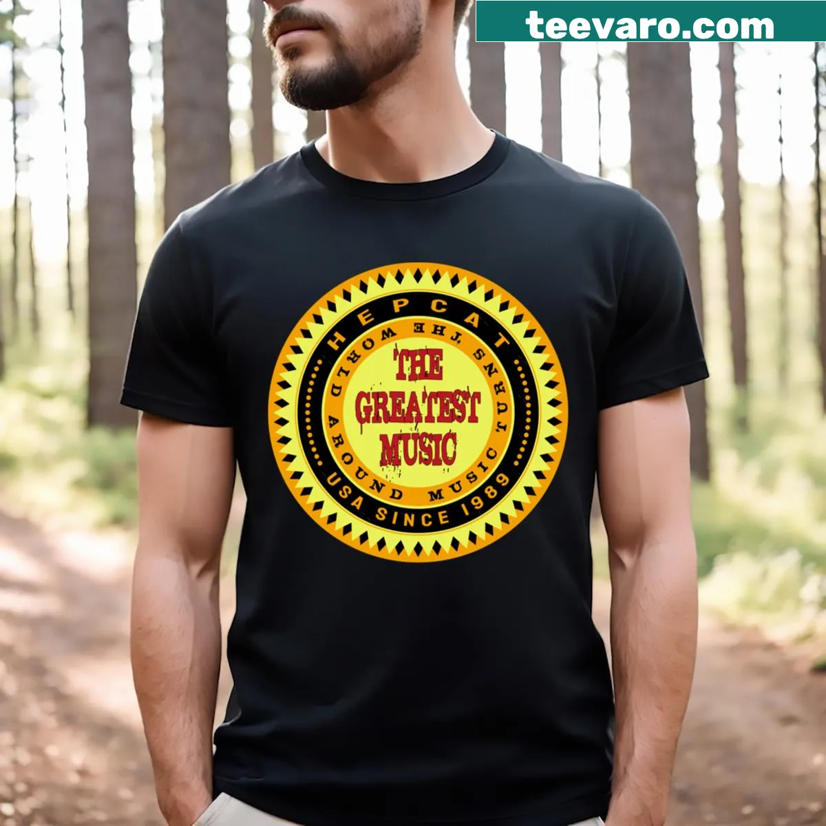 T-shirt celebrating Hepcat with the year 1989 — on a men's t-shirt