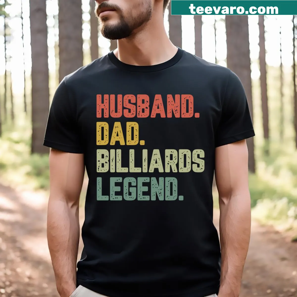 Funny billiards-themed T-shirt for dads — on a men's t-shirt