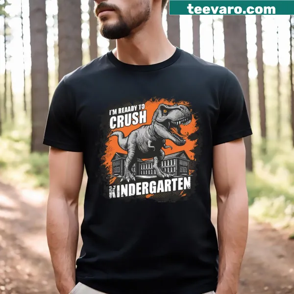 Dinosaur graphic t-shirt for kids ready to crush kindergarten