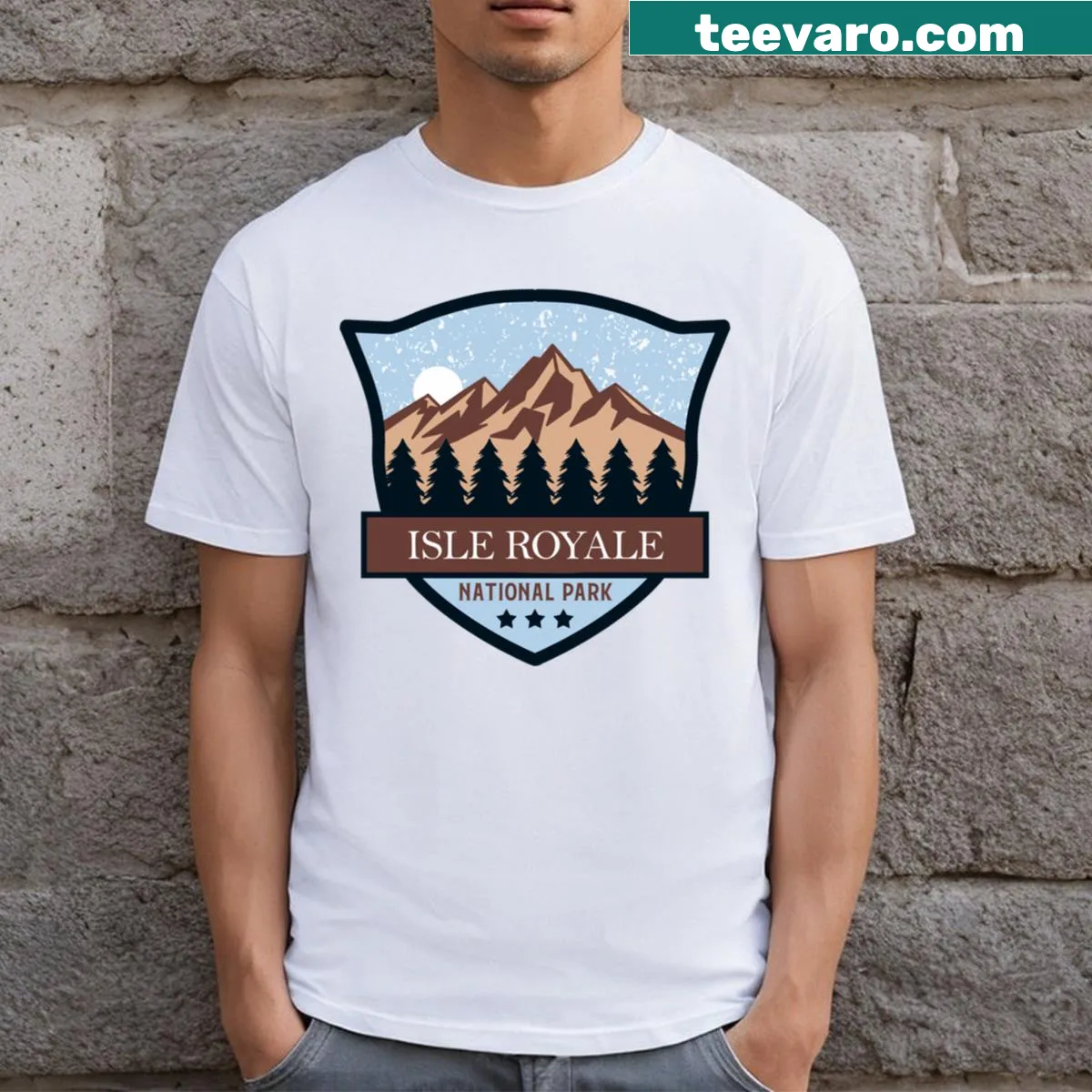 Isle Royale National Park illustrated t-shirt for nature lovers — on a men's t-shirt