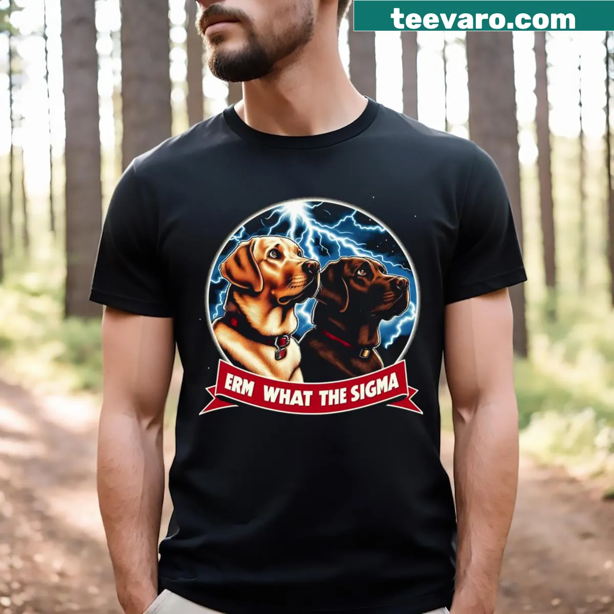 Funny Retrievers t-shirt with ironic meme quote — on a men's t-shirt