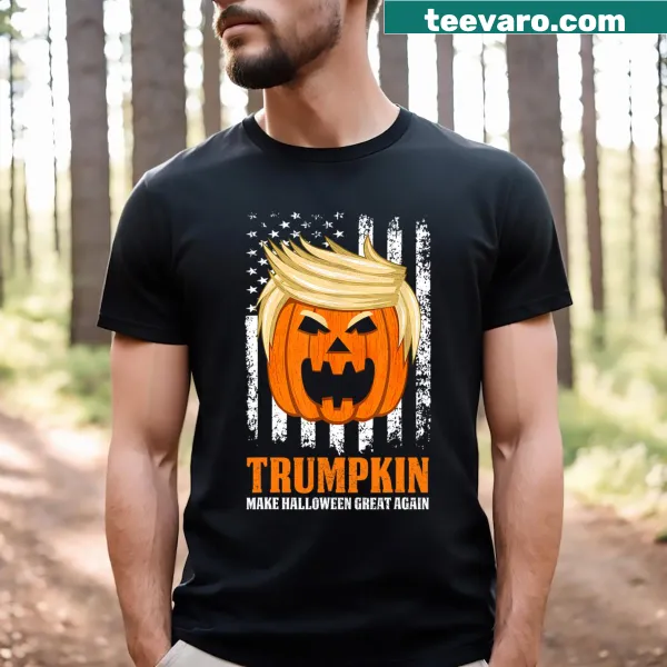 Cartoon-style Halloween T-shirt with a political twist