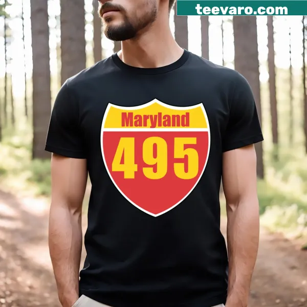 Maryland Interstate Sign 495 graphic T-shirt