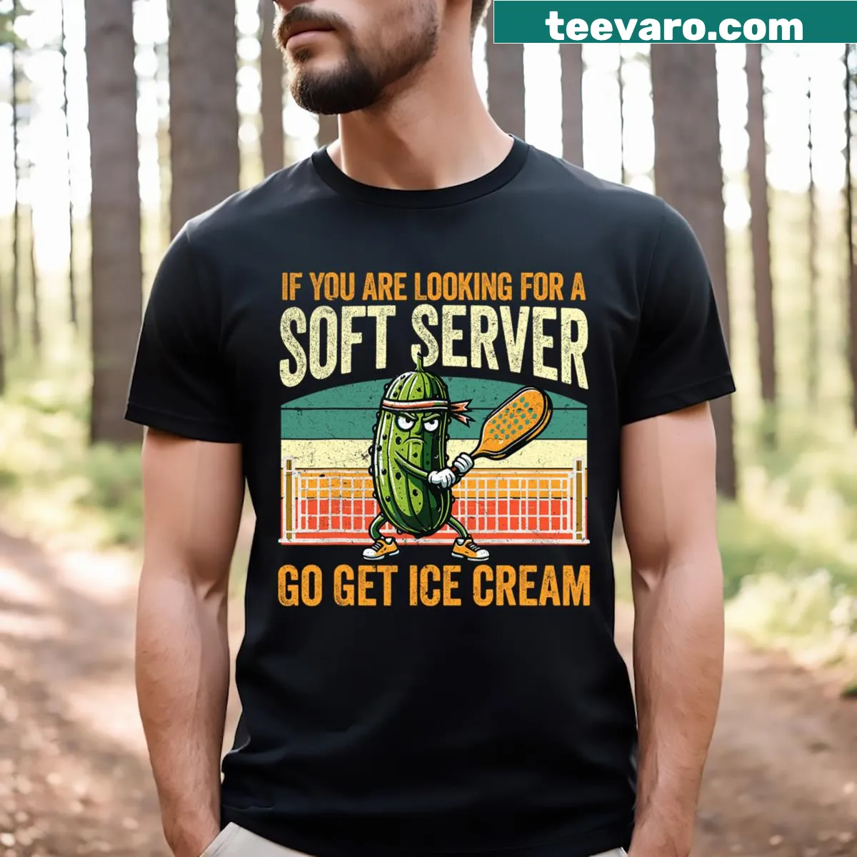 Funny Pickleball Player T-shirt celebrating paddleball love — on a men's t-shirt
