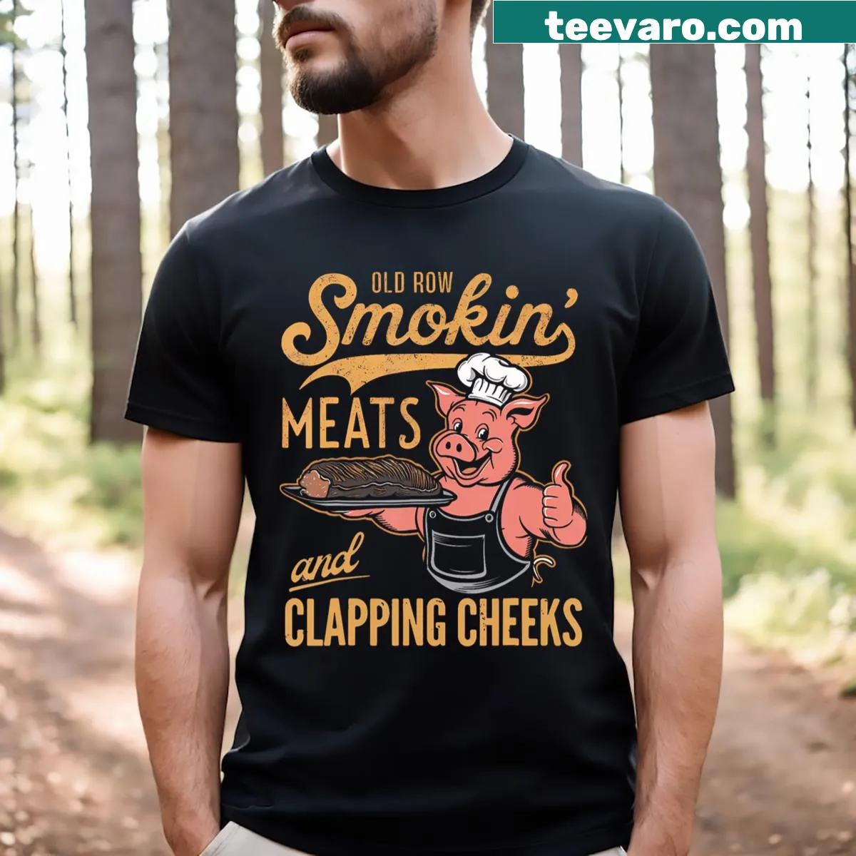 Funny BBQ t-shirt with humorous text about grilling and fun — on a men's t-shirt