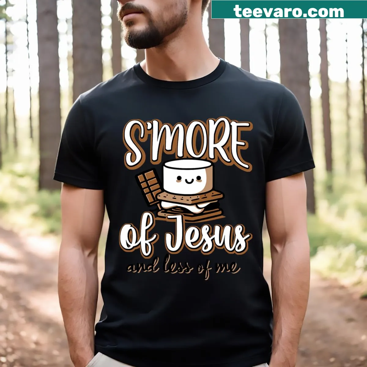 T-shirt with uplifting text about faith — on a men's t-shirt