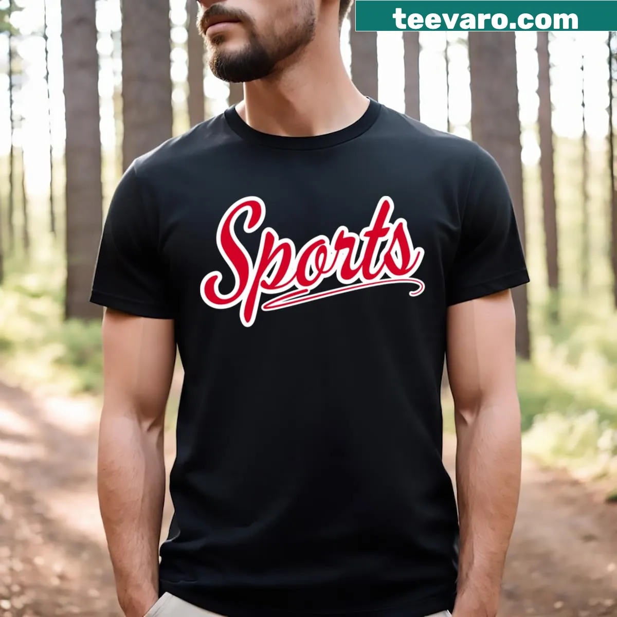 Minimalist sports-themed T-shirt with bold typography — on a men's t-shirt