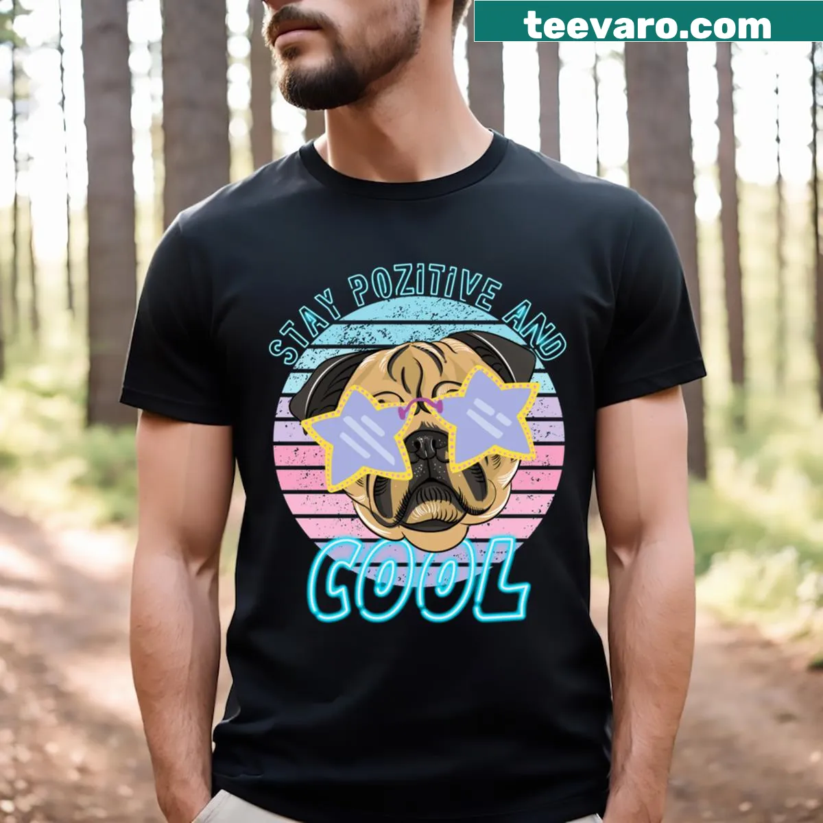 Playful 'Stay Cool 12' typography design T-shirt — on a men's t-shirt