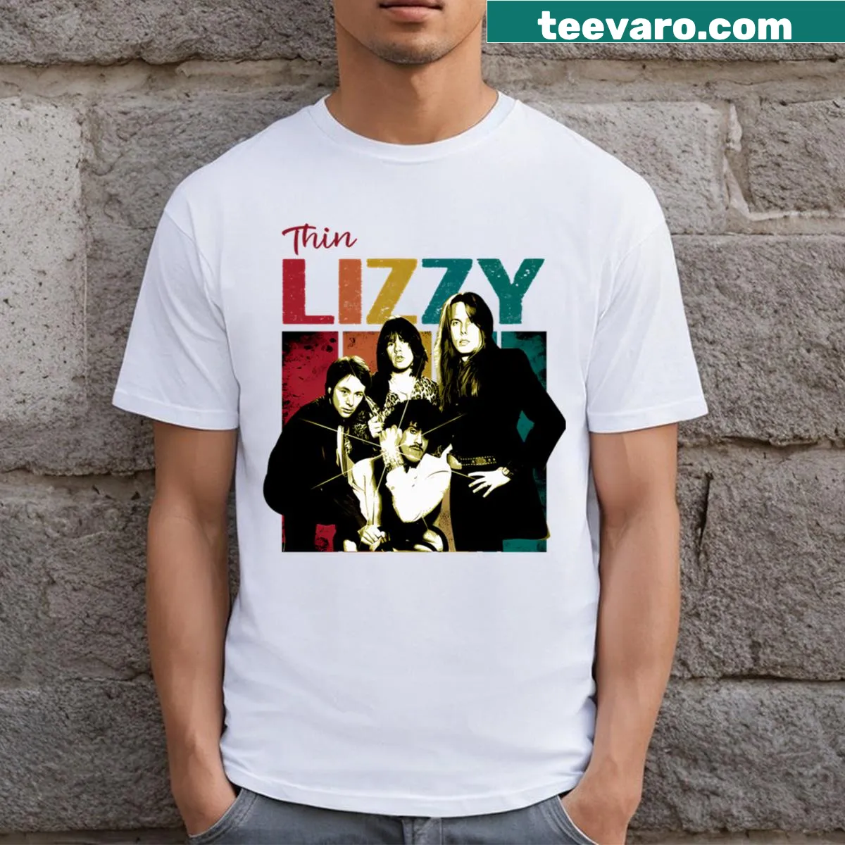 Vintage band logo T-shirt reflecting concert memories — on a men's t-shirt