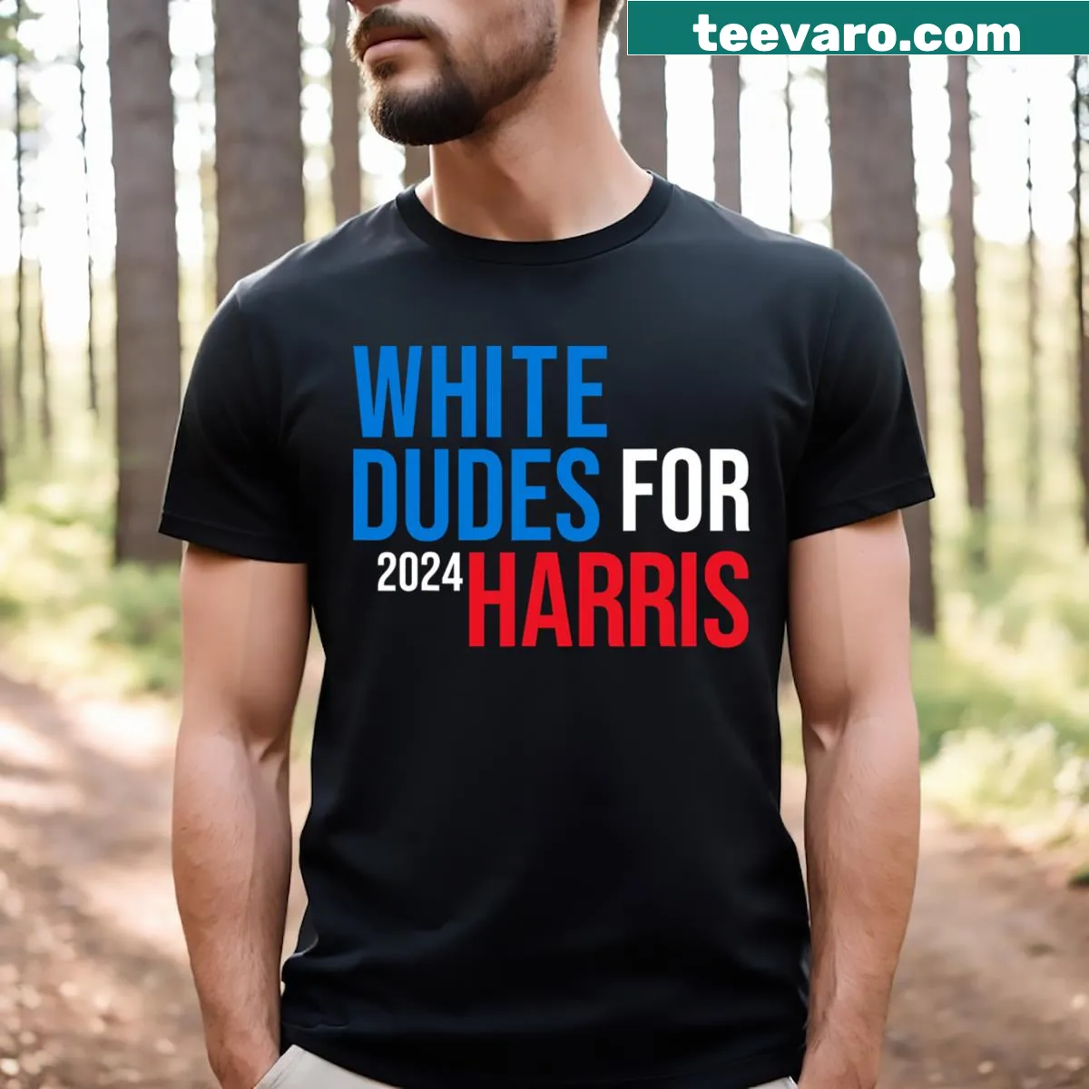 Supportive text for Kamala Harris on a T-shirt — on a men's t-shirt
