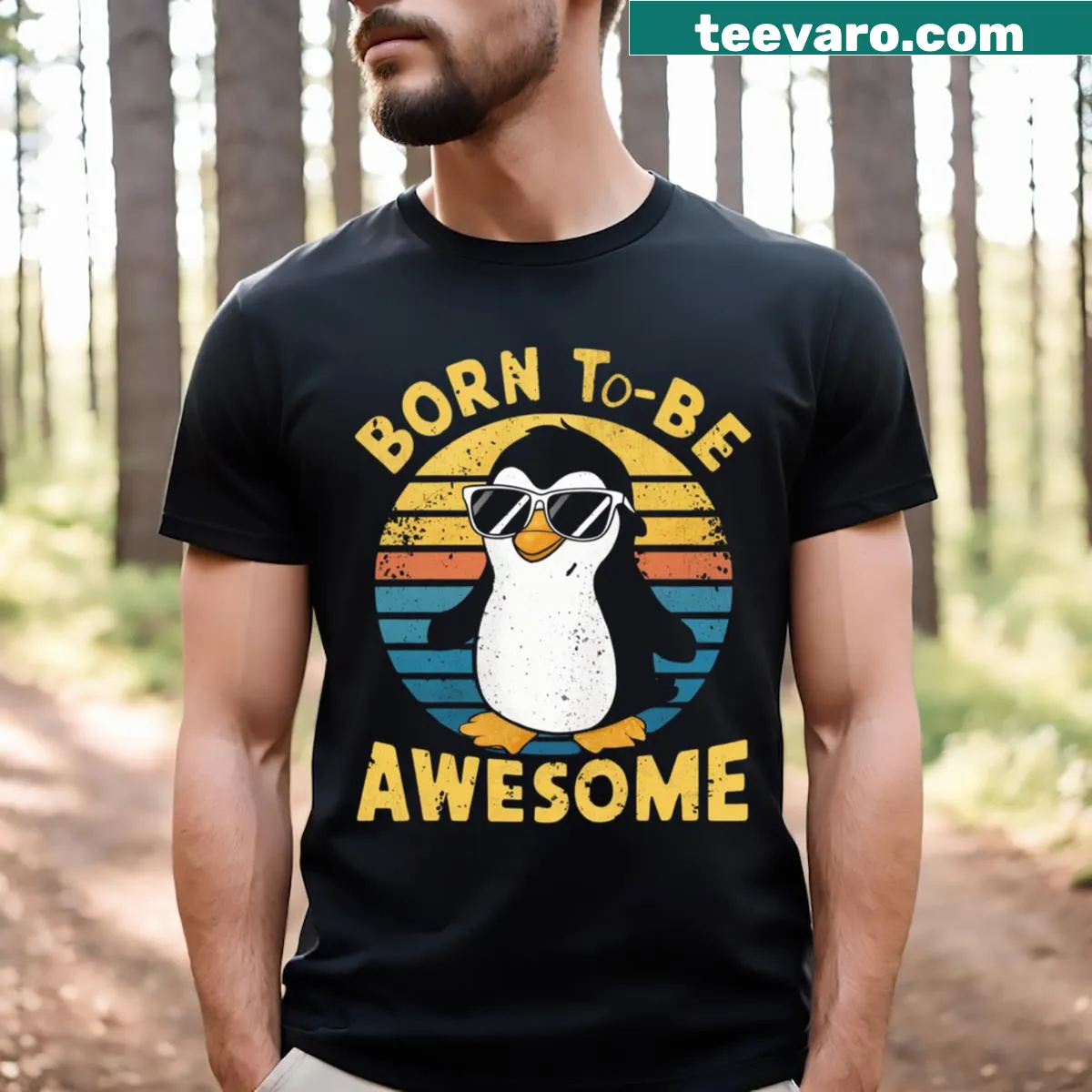 Cute penguin illustration on a playful children's t-shirt — on a men's t-shirt