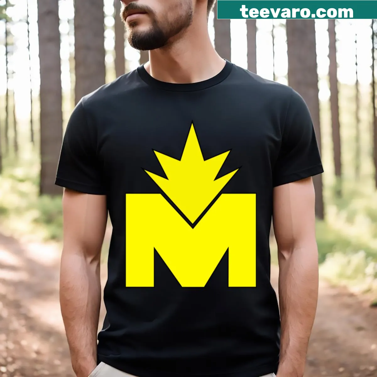 Captain Magma logo active t-shirt — on a men's t-shirt