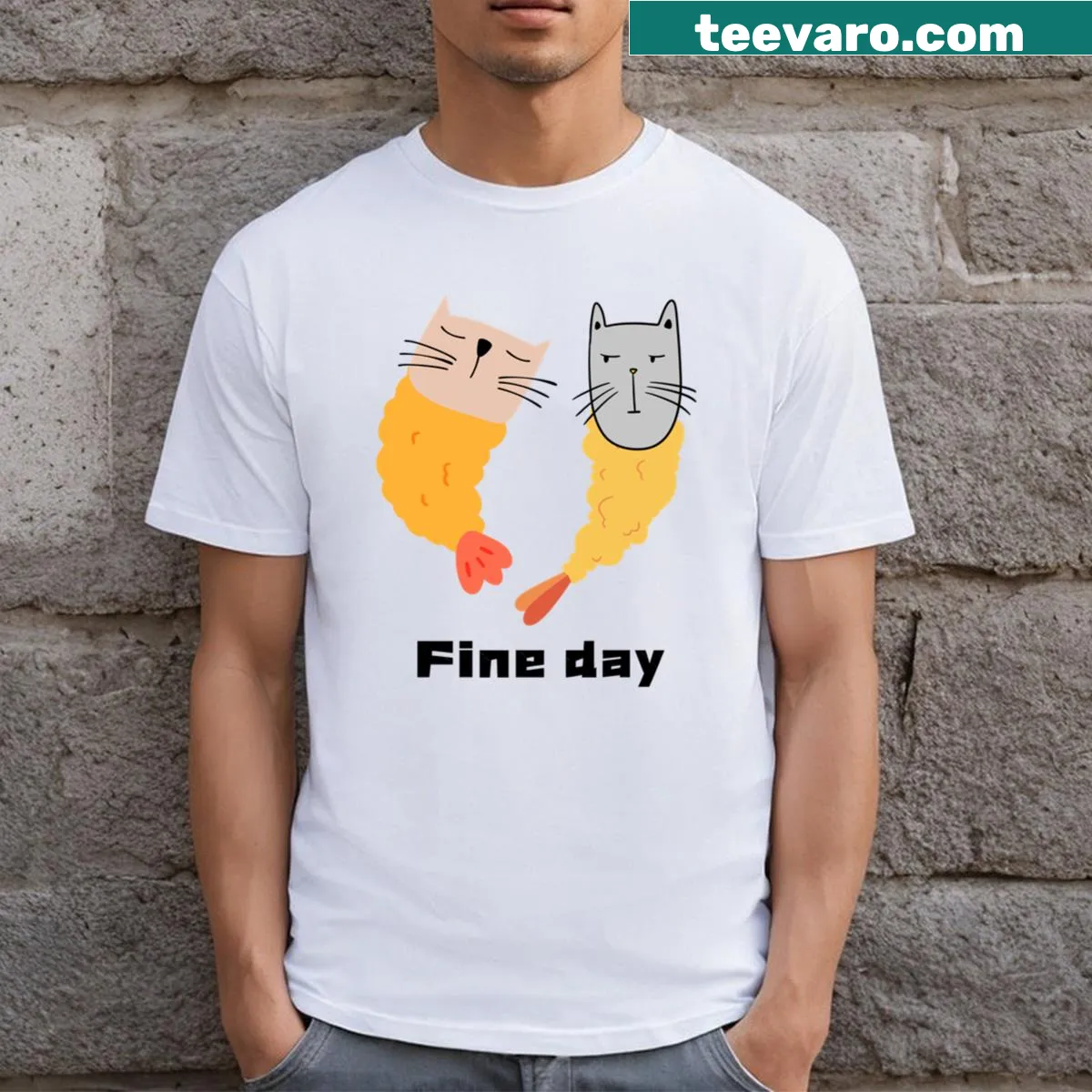 T-shirt with 'Cat Is Master Of Relaxation' text and cat design — on a men's t-shirt
