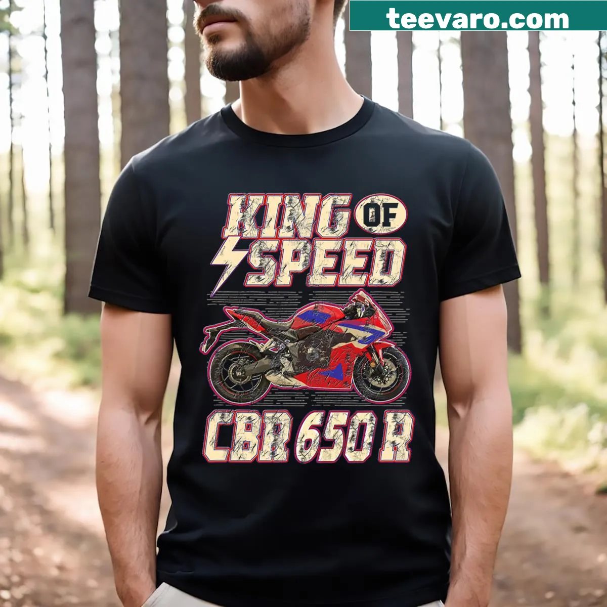 Cbr650r motorcycle illustration on a sports t-shirt — on a men's t-shirt