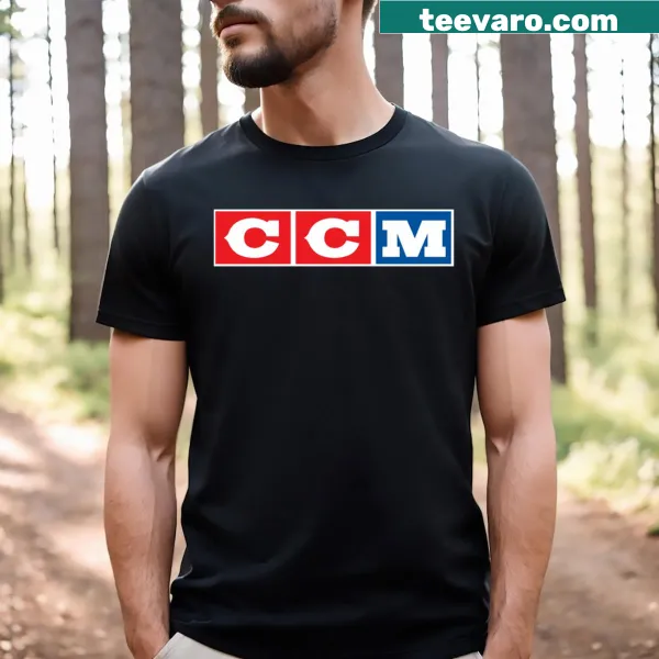 Vintage CCM Hockey logo t-shirt with a retro design