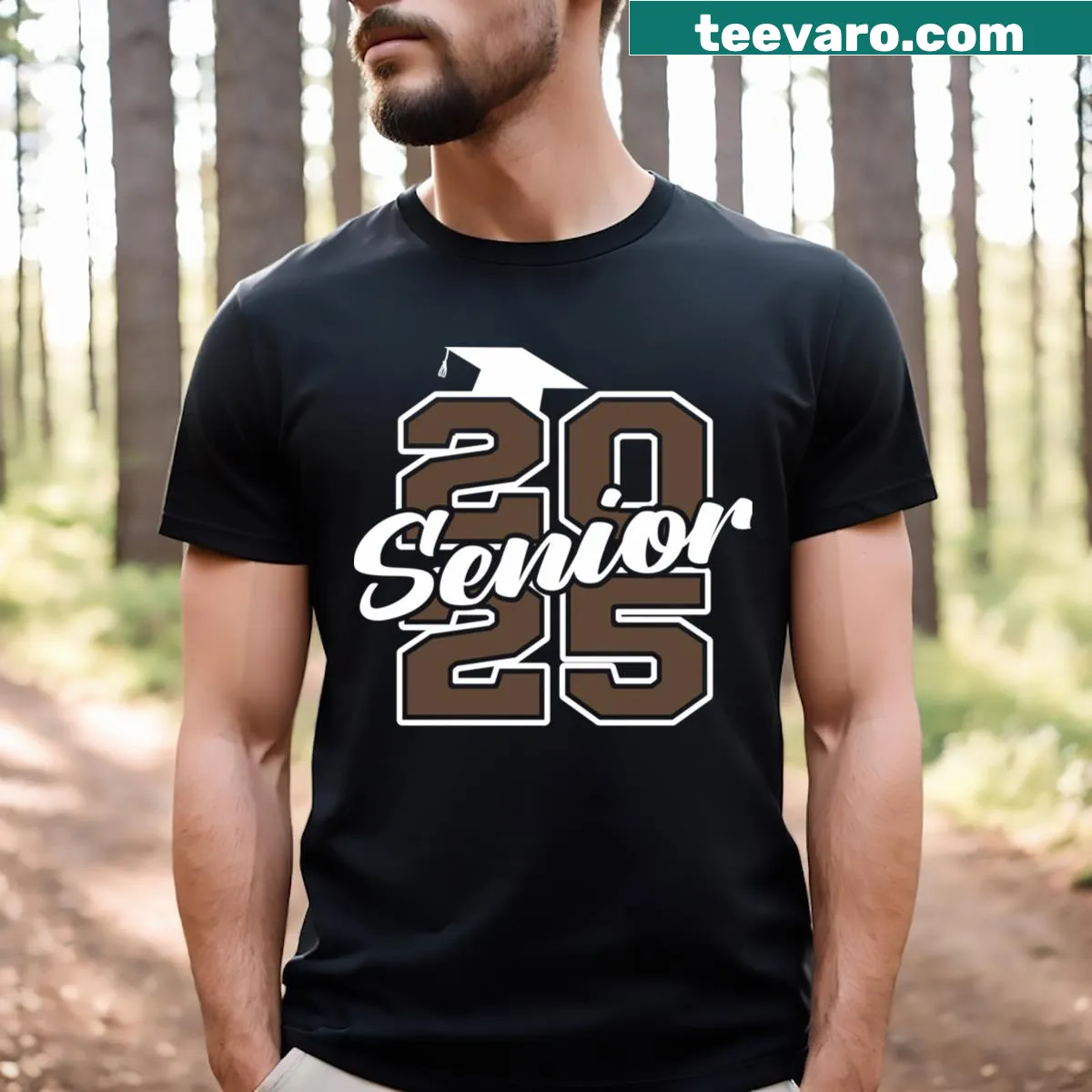 Class of 2025 Senior t-shirt with bold graduation design — on a men's t-shirt