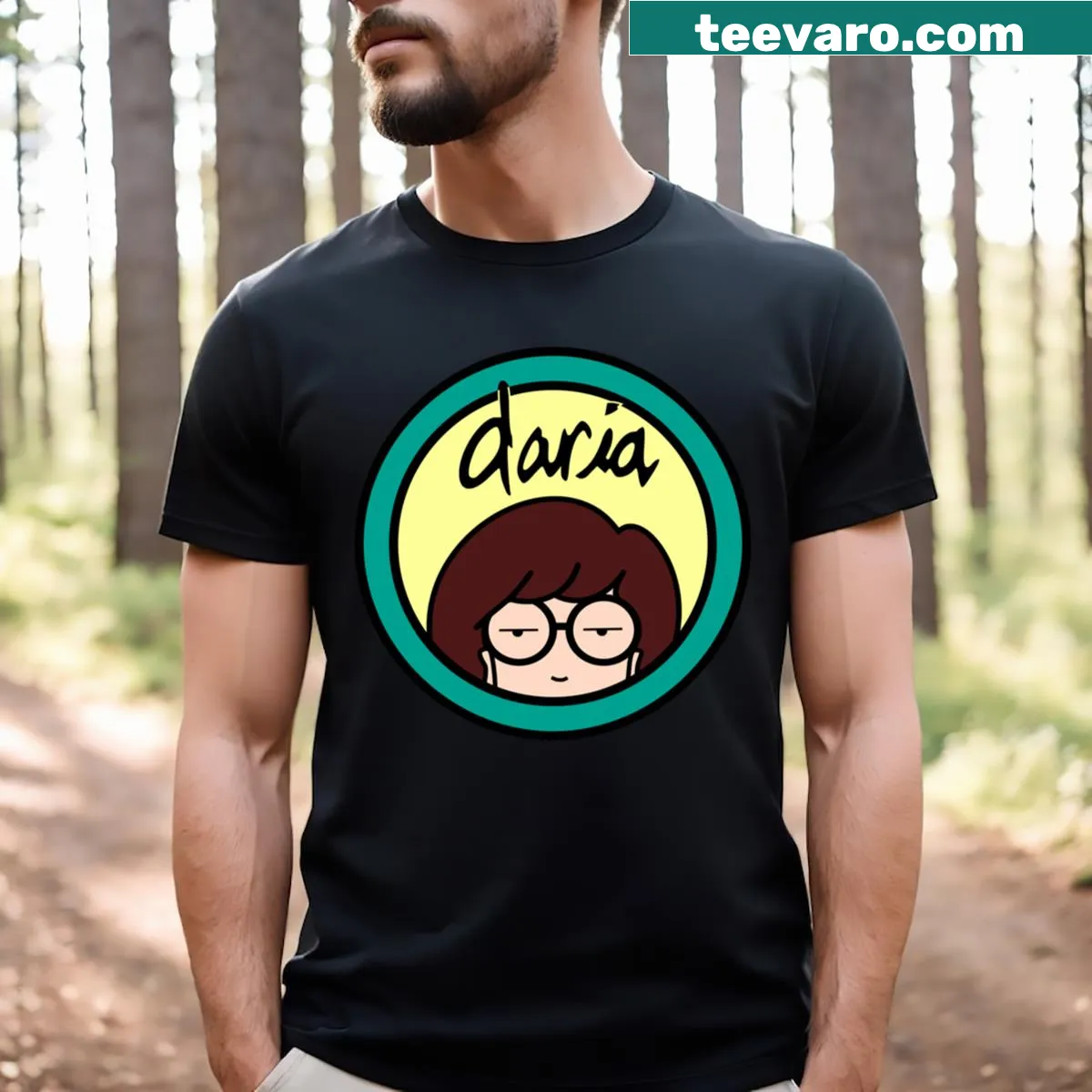 Daria logo graphic t-shirt in a minimalist design — on a men's t-shirt