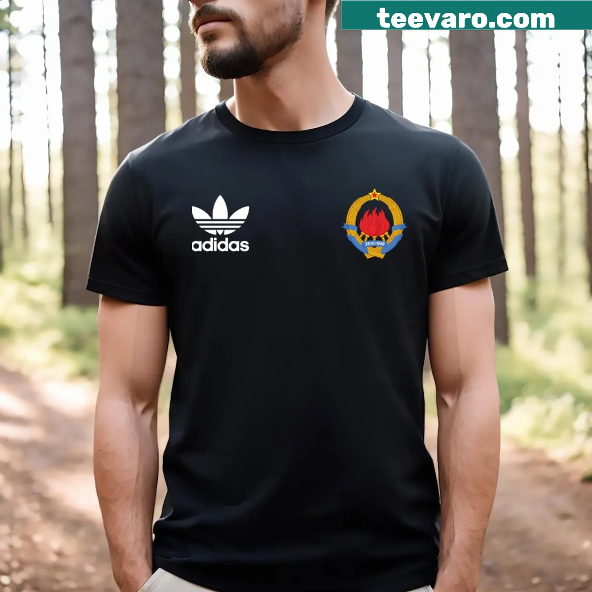 Vintage-inspired Ex Yugoslavia Jugoslavija T-shirt — on a men's t-shirt