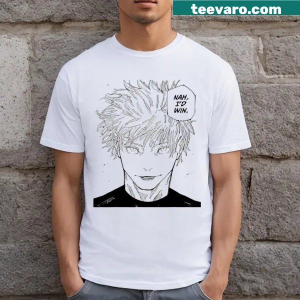 Anime Gojo meme design printed on a casual t-shirt