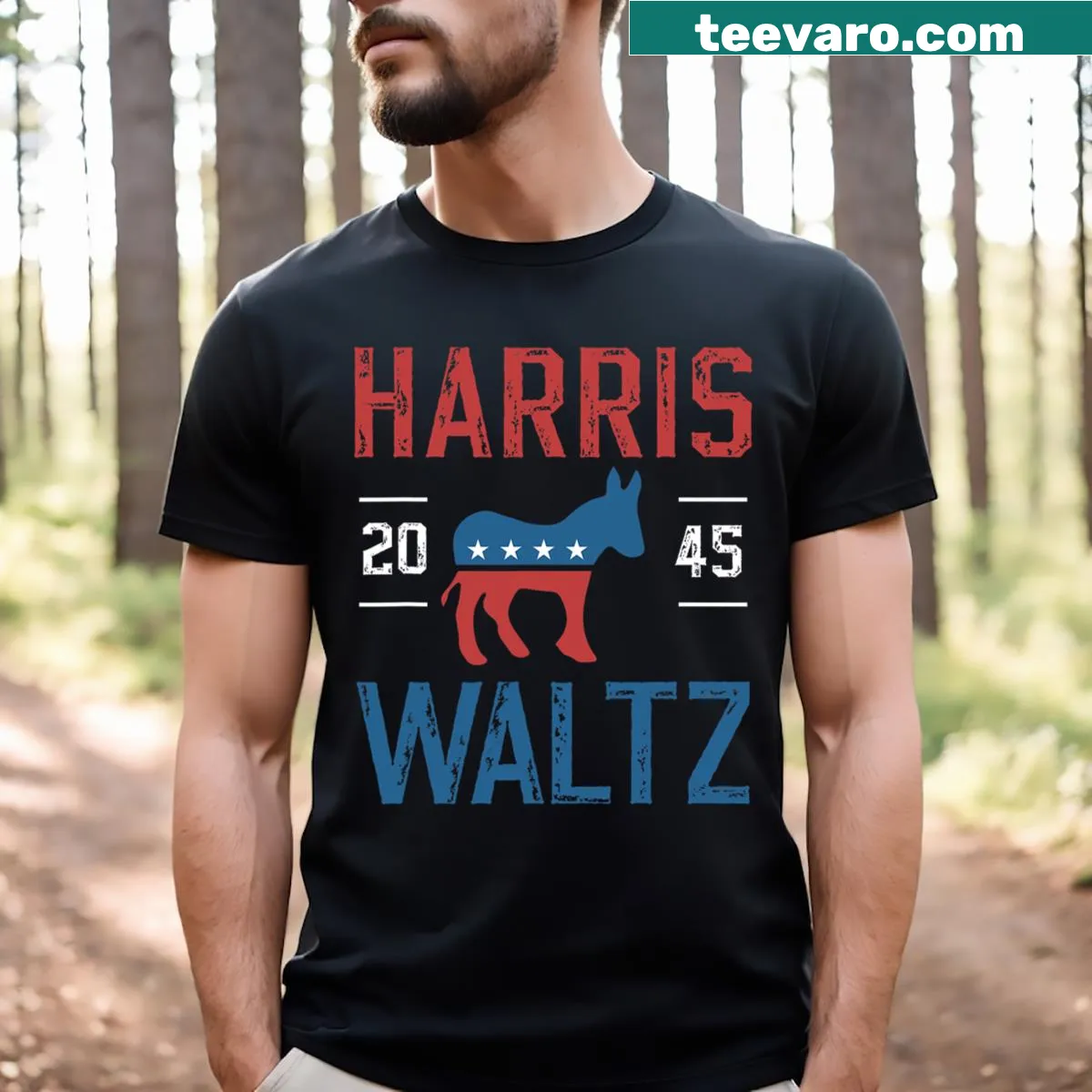 Funny Kamala Harris 2024 election T-shirt with a playful design — on a men's t-shirt