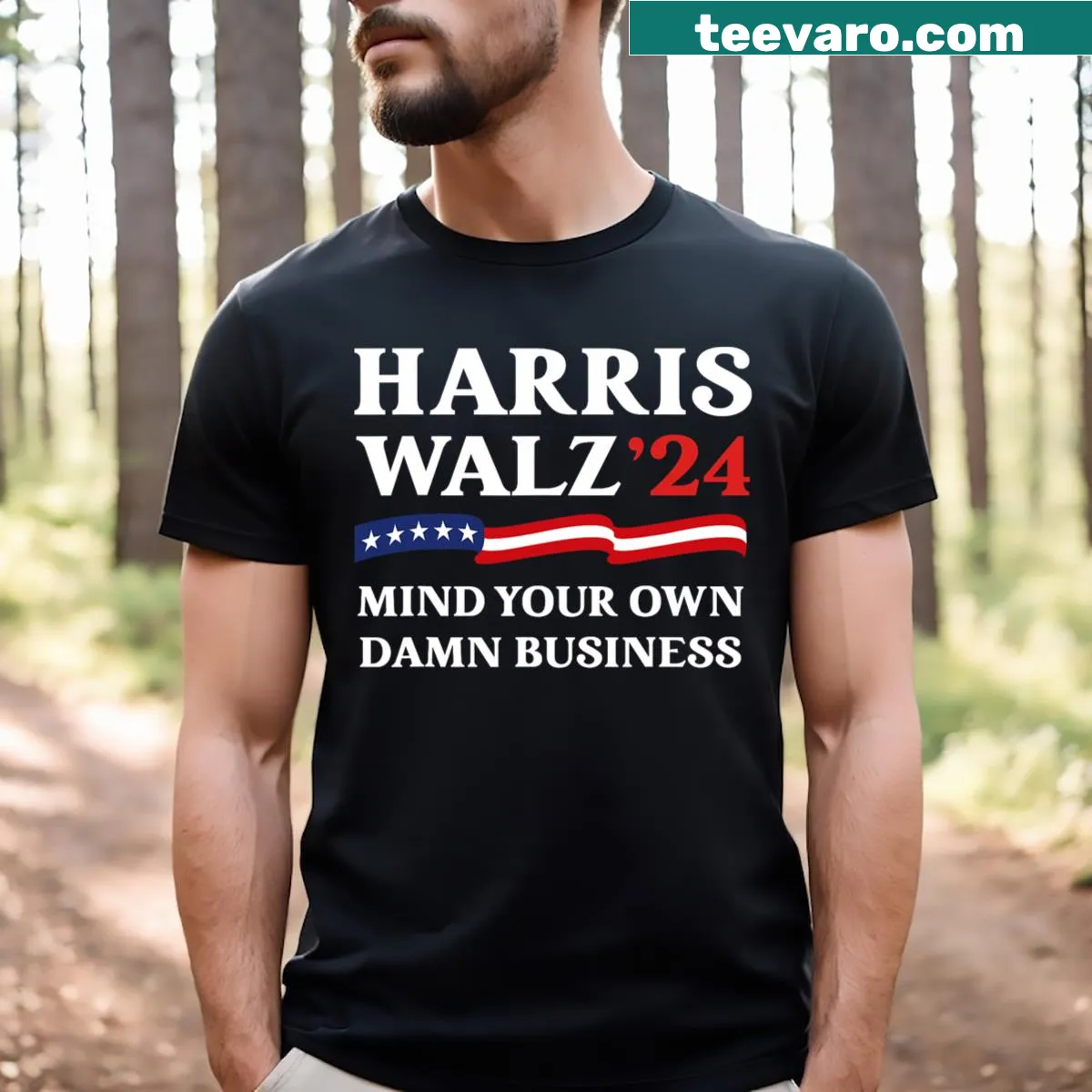 Funny T-shirt with a phrase about the 2024 election — on a men's t-shirt