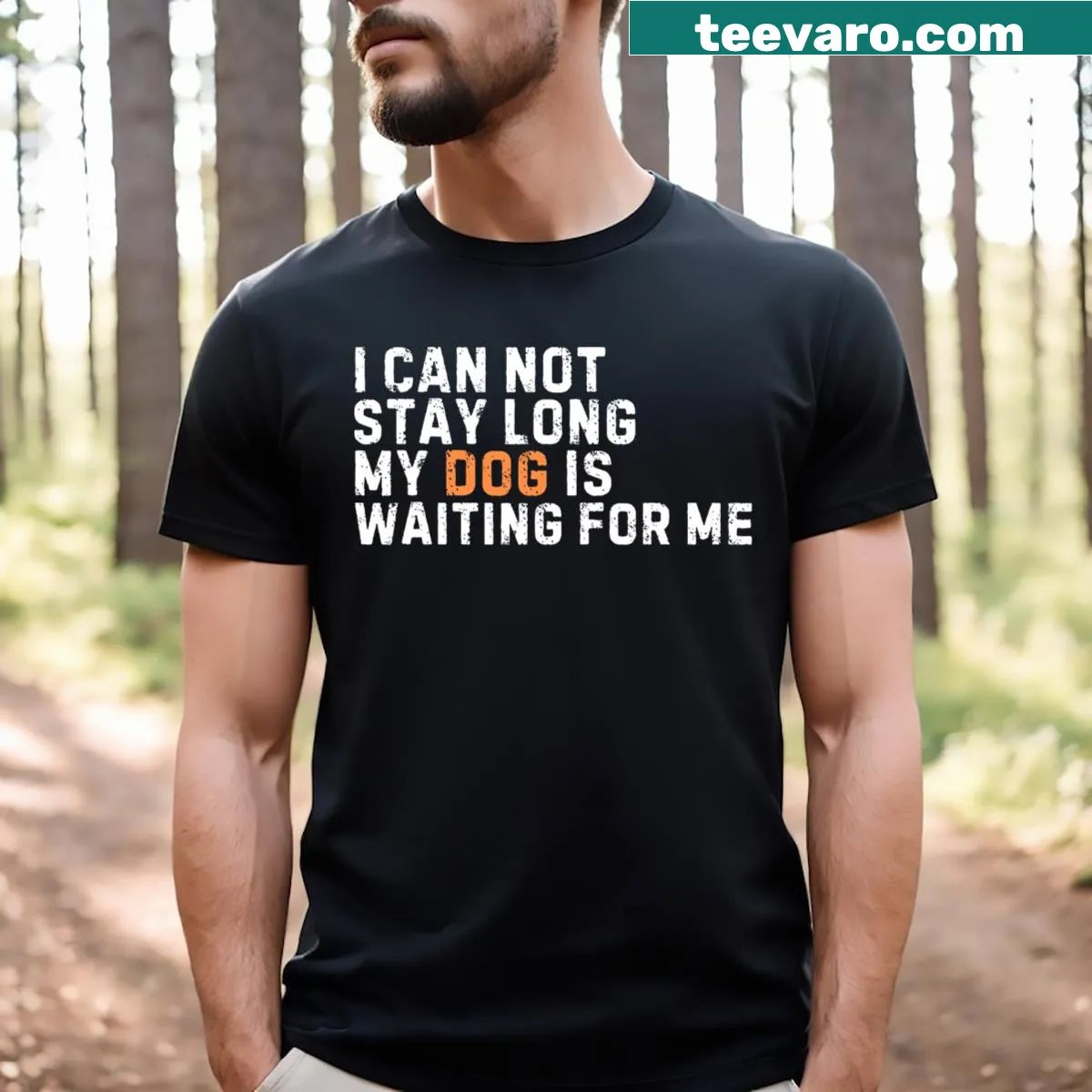 Funny dog t-shirt with quote about waiting for a dog — on a men's t-shirt