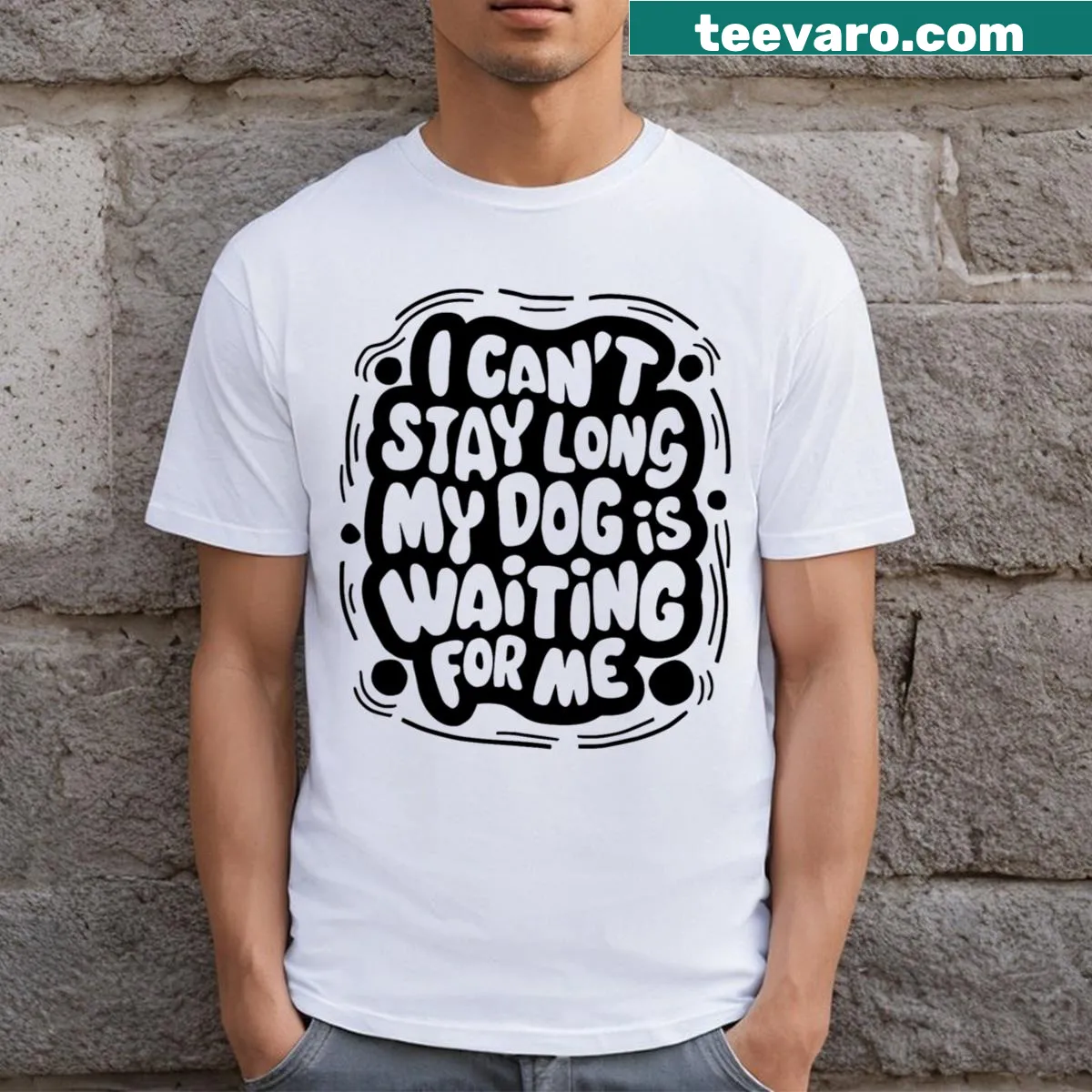 Funny dog owner T-shirt with humorous quote — on a men's t-shirt