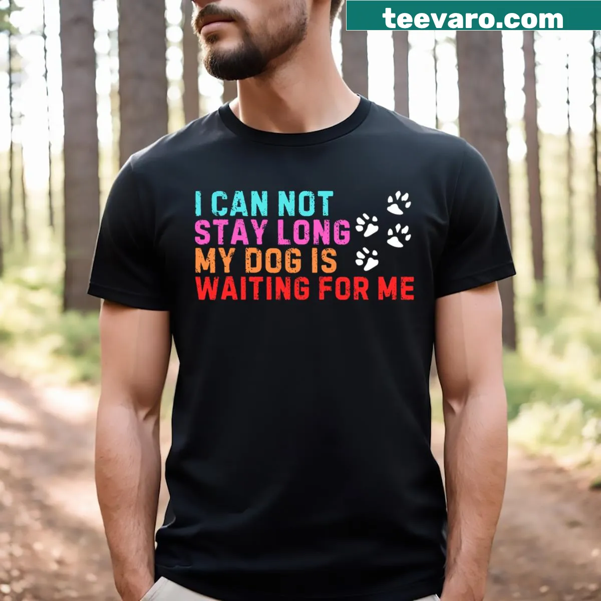 Funny dog-themed saying t-shirt — on a men's t-shirt