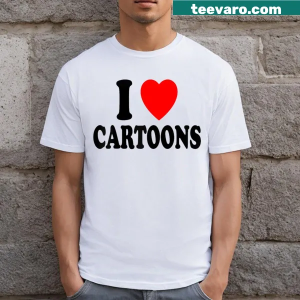 Cute raglan tee with a heart and cartoon animation designs