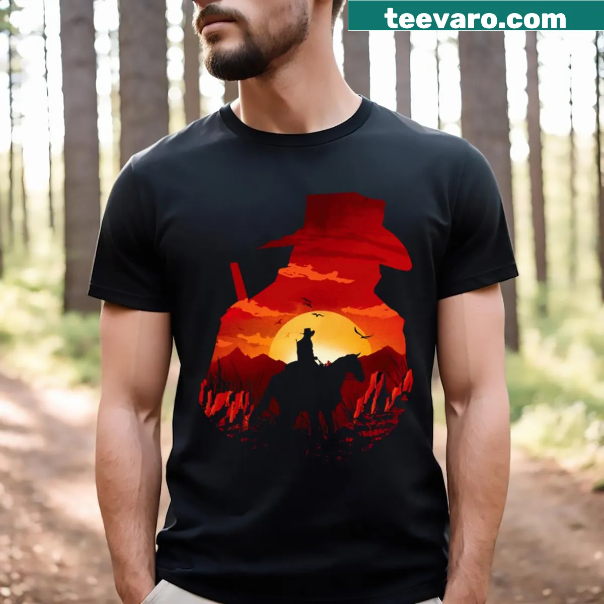 T-shirt featuring a prominent logo graphic — on a men's t-shirt